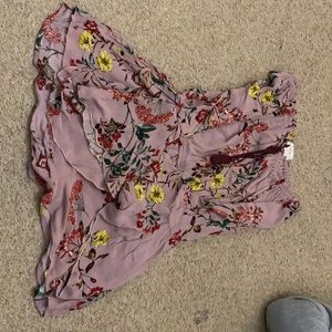 Pink floral romper